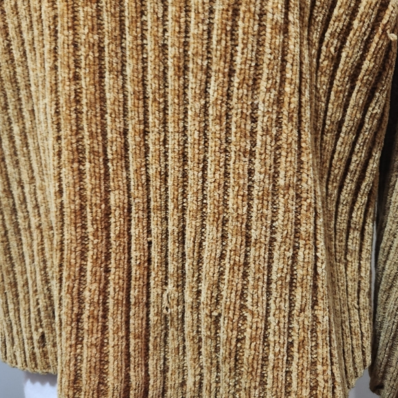 Jachs Girlfriend Ribbed Velvet Chenille Crewneck Sweater Mustard Yellow - Picture 5 of 6